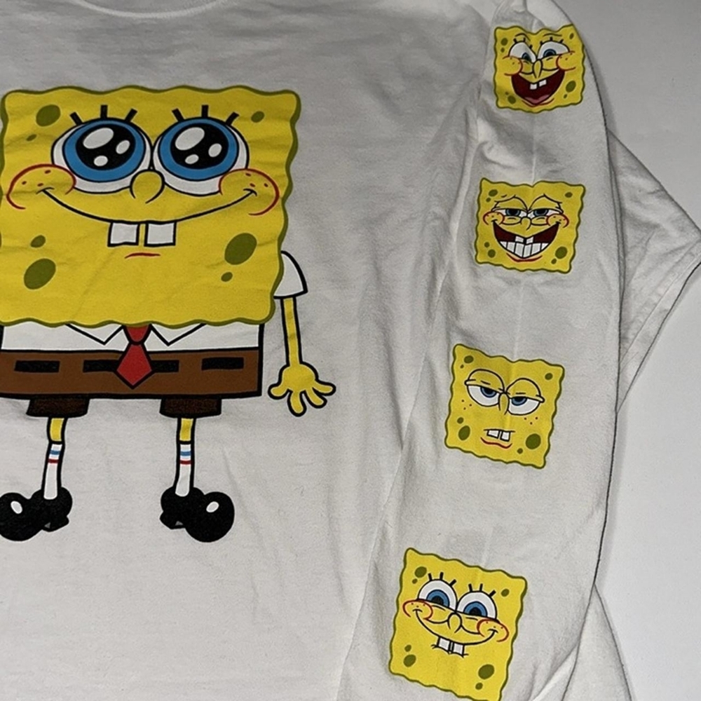 Nickelodeon SpongeBob Adult White Long Sleeve Tee XL - Picture 4 of 5